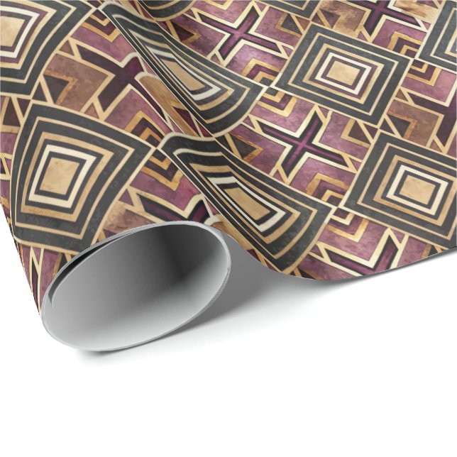 Cute Art Deco tiled pattern  Wrapping Paper (Roll Corner)