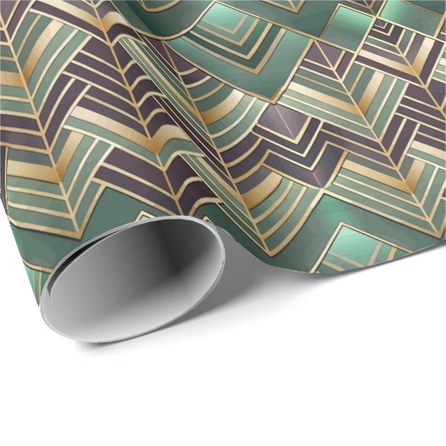 Cute Art Deco tiled pattern  Wrapping Paper (Roll Corner)