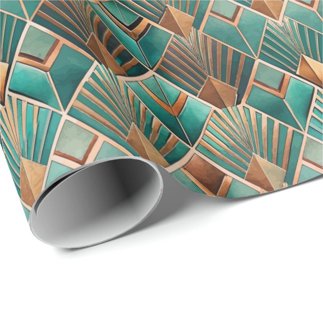Cute Art Deco tiled pattern  Wrapping Paper (Roll Corner)