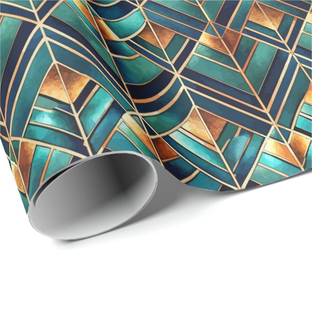 Cute Art Deco tiled pattern  Wrapping Paper (Roll Corner)