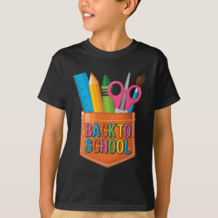 Cute Art Teacher Back To School In Pocket Funny T-Shirt