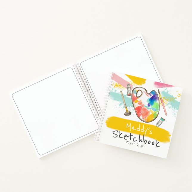 Cute artist gift painting kid sketchbook journal (Inside)