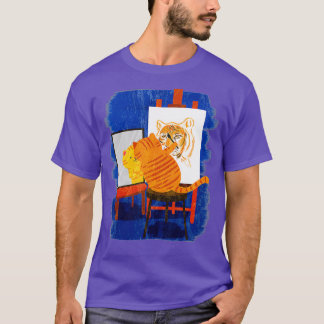 Cute Artistic Cat Cute Cat Painting Lion Art T-Shirt