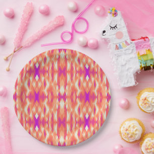 Cute artistic geometric patterns paper plate