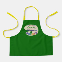 Cute Artists Palette Kids Paint Smock Apron