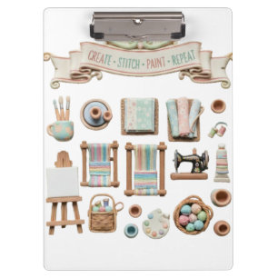 Cute Arts, Crafts & Sewing Elements Clipart - "Cre Clipboard