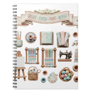 Cute Arts, Crafts & Sewing Elements Clipart - "Cre Notebook