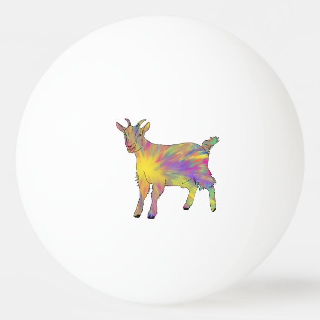Cute Artsy Goat Colourful Funny Farm Animal Art Ping Pong Ball (Front)
