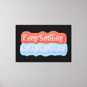 Cute Artwork Design About "Keep Smiling". Buy Canvas Print
