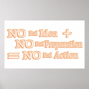 Cute Artwork Design "No Bad Action Equation" Buy Poster