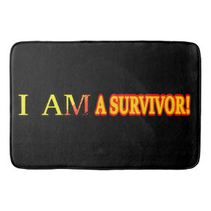 Cute Artwork Design "SURVIVOR". Buy Now Bath Mat