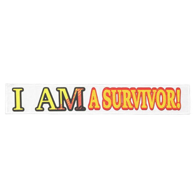 Cute Artwork Design "SURVIVOR". Buy Now Long Table Runner (Horizontal)
