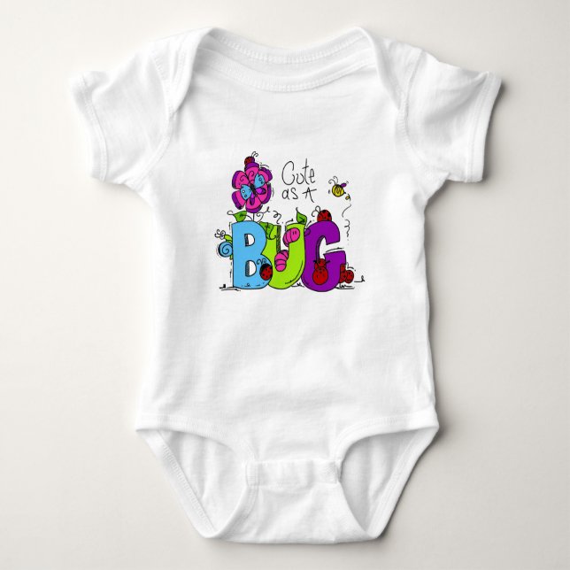 Cute as a Bug Baby Bodysuit (Front)