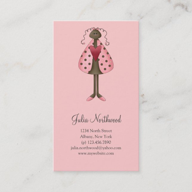 Cute as a Bug · Ladybug Doll Business Card (Front)