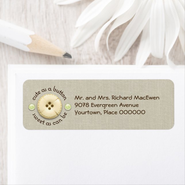 Cute as a Button Baby Return Address (Insitu)