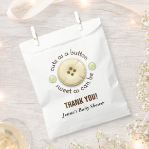 Cute as a Button Baby Shower Favour Bags