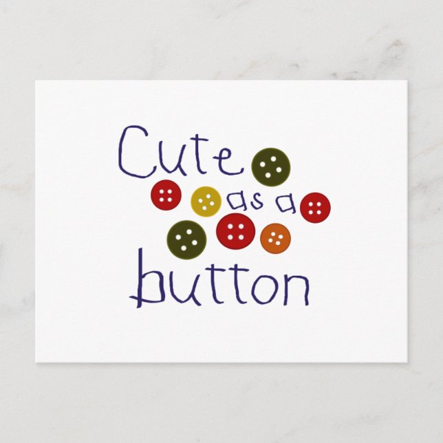 Cute as a button (boy) postcard (Front)