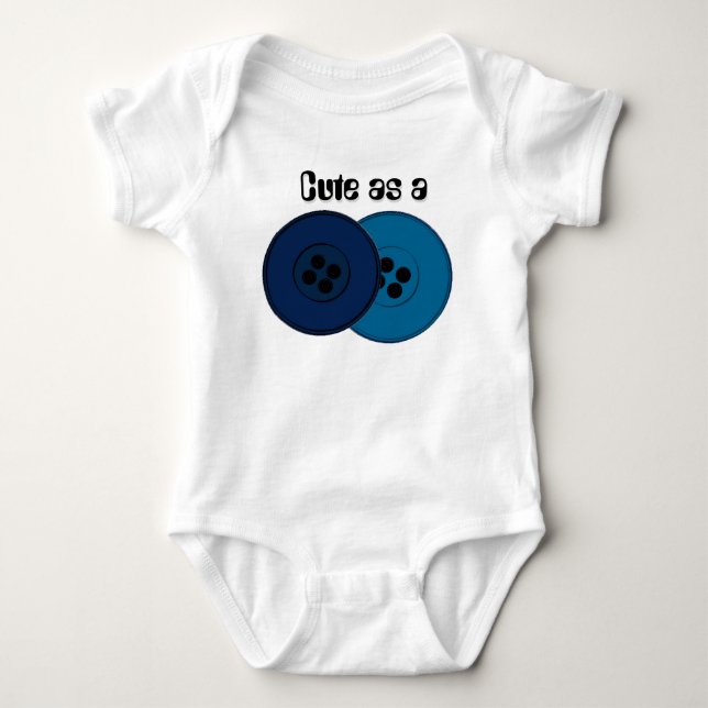Cute as a Button Buttons Animated Baby Bodysuit (Front)