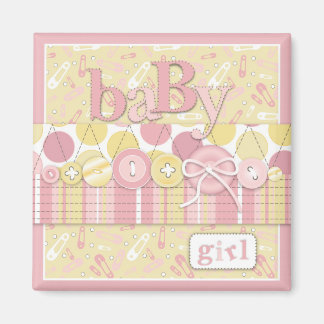 Cute as a Button Girl Magnet