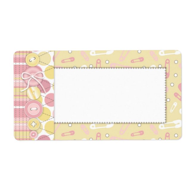 Cute as a Button Girl Name Tag (Front)