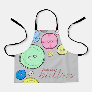 Cute as a Button Illustration Apron