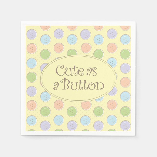 Cute-as-a-Button Napkin (Front)