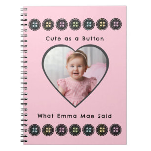 Cute as a Button Pink Baby Memories Journal