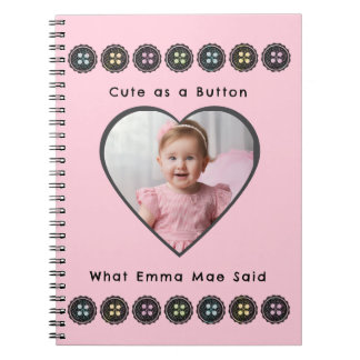 Cute as a Button Pink Baby Memories Journal