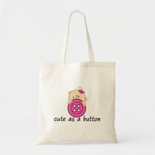 Cute as a Button PINK Tote Bag