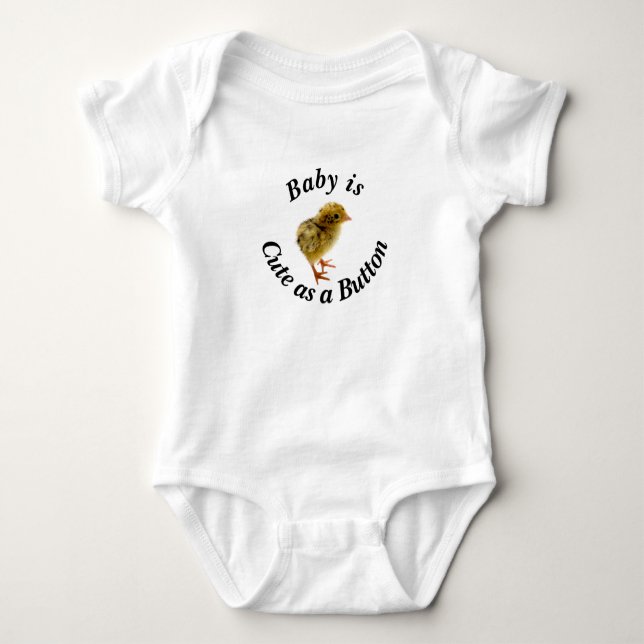 Cute as a Button Quail Baby Bodysuit (Front)