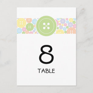 Cute as a Button     Table Number Card