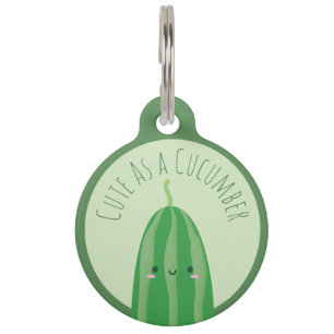 Cute As a Cucumber Funny Cutecumber Pet Tag