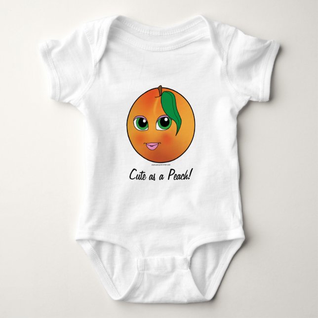 Cute as a Peach! Baby Bodysuit (Front)
