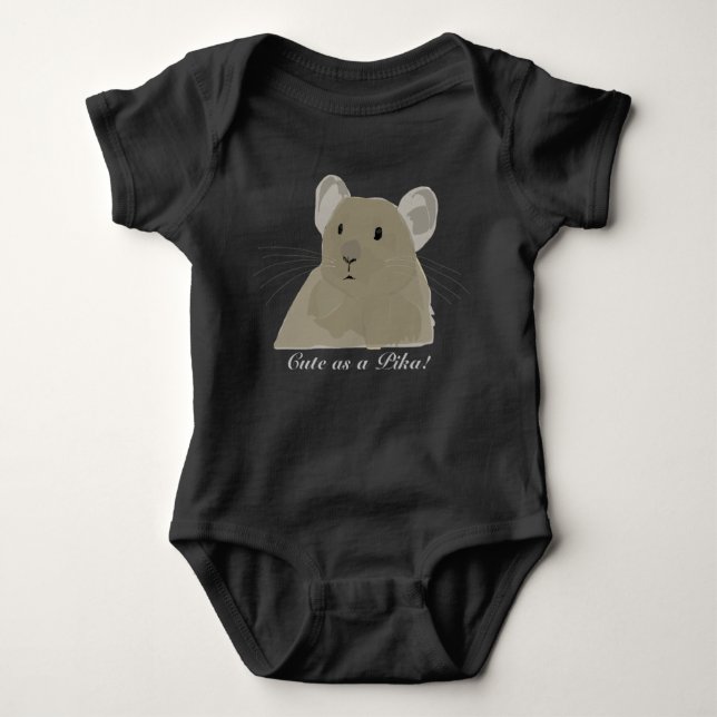 Cute as a Pika Baby Bodysuit (Front)