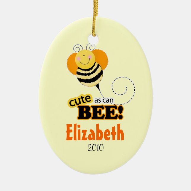 CUTE AS CAN BEE Personalised Christmas Ornament (Front)