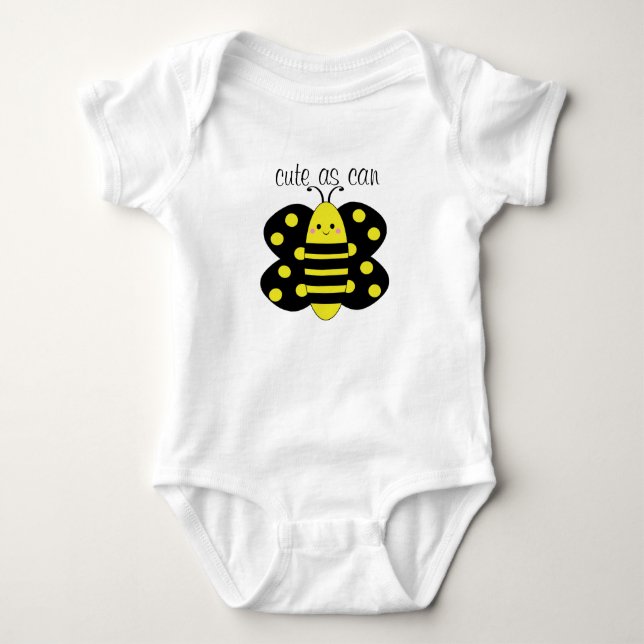 Cute As Can Bee Polka Dot Baby Bodysuit (Front)