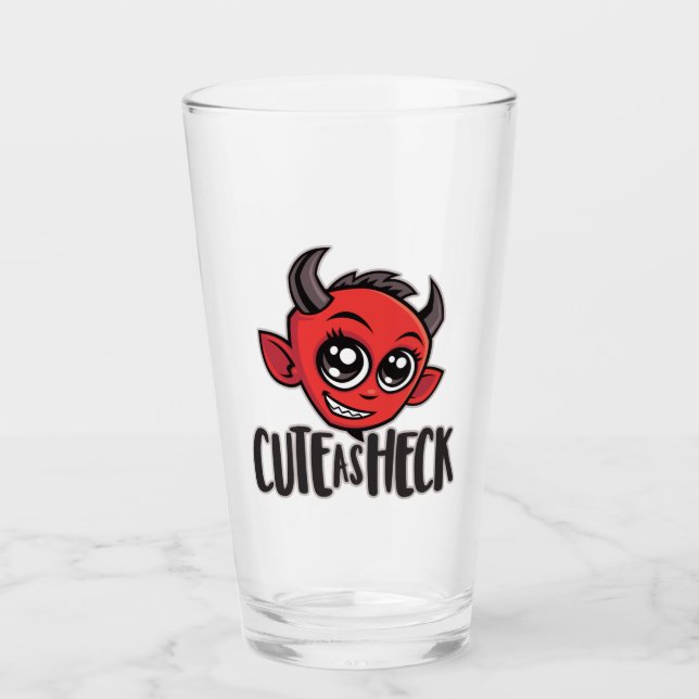 Cute as Heck Devil Glass (Front)