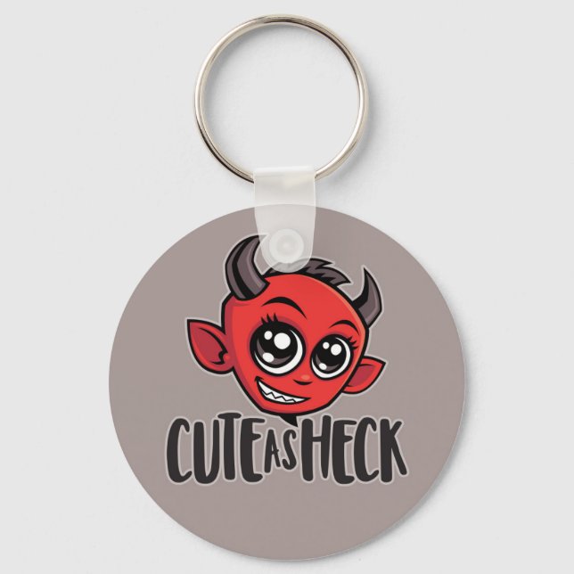 Cute as Heck Devil Key Ring (Front)