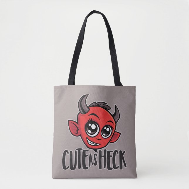 Cute as Heck Devil Tote Bag (Front)