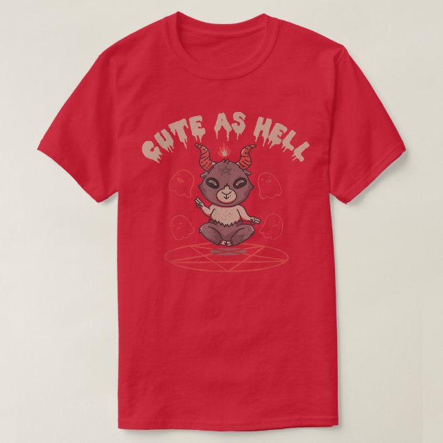 Cute As Hell Baphomet Satan Halloween  T-Shirt (Design Front)