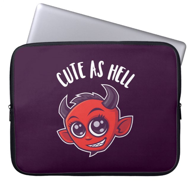 Cute as Hell Devil Laptop Sleeve (Front)