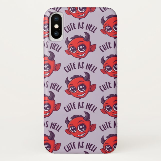 Cute as Hell Devil with Dark Text Case-Mate iPhone Case (Back)