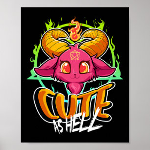 Cute As Hell Halloween Kawaii Phomet Funny Satan G Poster
