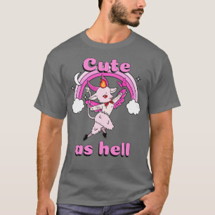 Cute As Hell Kawaii Baphomet Pastel Goth Emo Pun T-Shirt