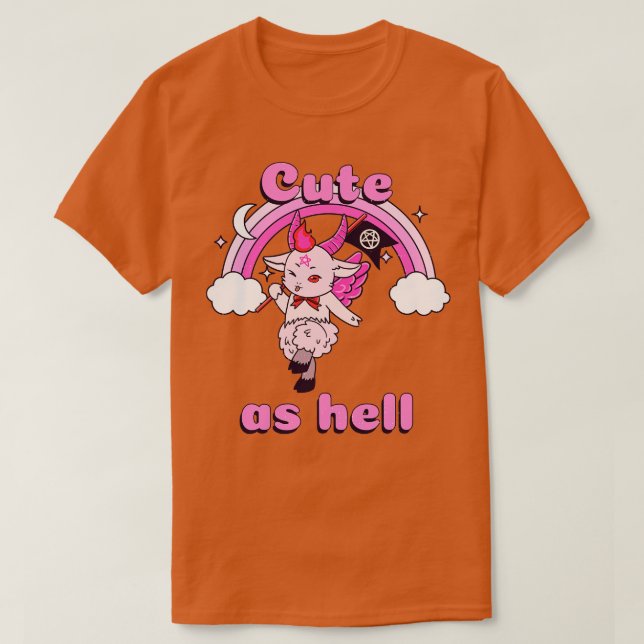 Cute As Hell  Kawaii Baphomet Pastel Goth Emo Pun  T-Shirt (Design Front)
