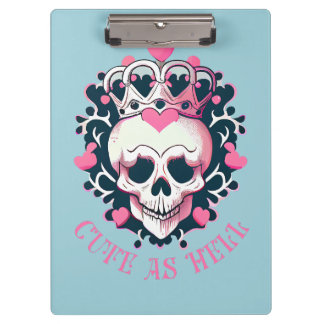 Cute as Hell Schädel mit Krone  Clipboard