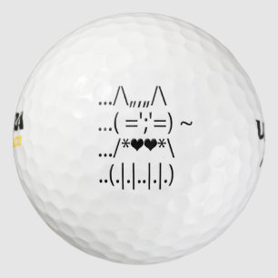 Cute ASCII Cat Golf Ball