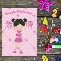 Cute Asian Cheerleader Custom Birthday Girl