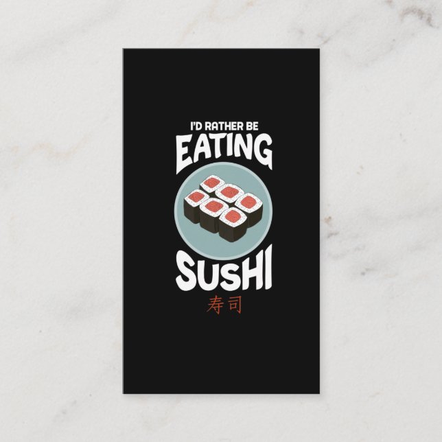 Cute Asian Food Kawaii Sushi Rice Fish Lover Business Card (Front)
