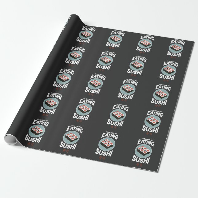 Cute Asian Food Kawaii Sushi Rice Fish Lover Wrapping Paper (Unrolled)